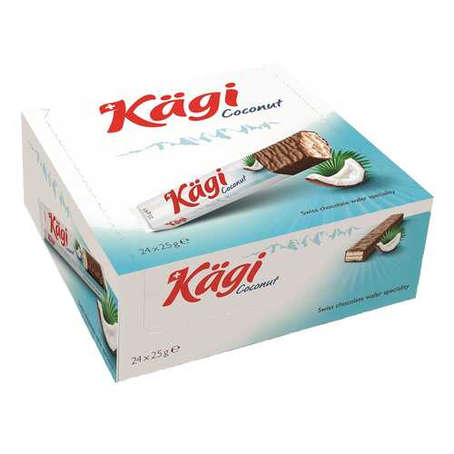 Вафли Kaegi Coconut с кокосовым крем в молочном шоколаде 24*25 г в Билла