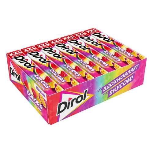DIROL COLORS XXL жевательная резинка ассорти фрукты 19г по 18 шт в Билла