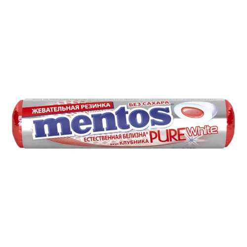 Жевательная резинка Mentos пьюр вайт клубника 15.5 г в Билла