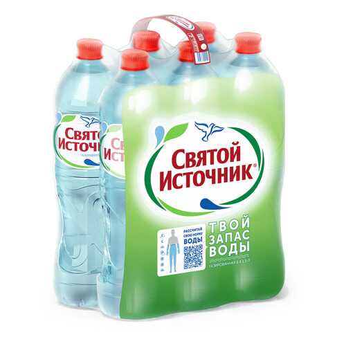 Вода питьевая Святой Источник газированная 1.5 л 6 штук в упаковке в Билла