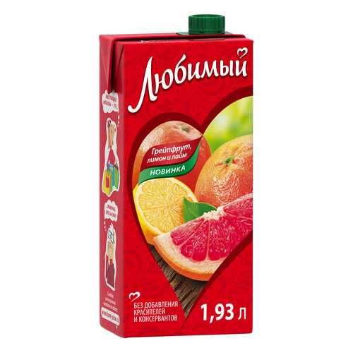 Напиток сокосодержащий Любимый грейпфрут-лимон-лайм 1.93 л в Билла